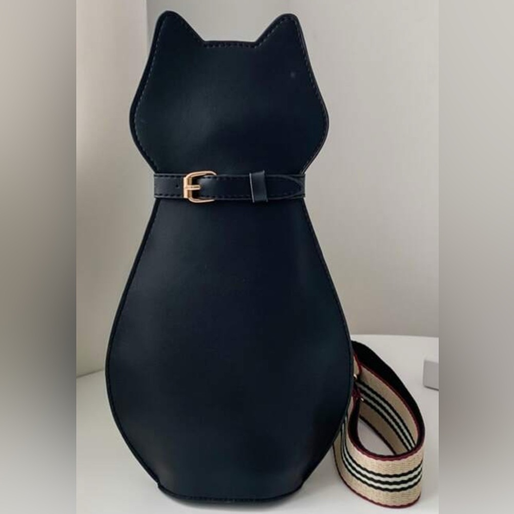 Striped crossbody bag shoulder striped handbag purse wood magnetic clutch canvas - Picture 9 of 10
